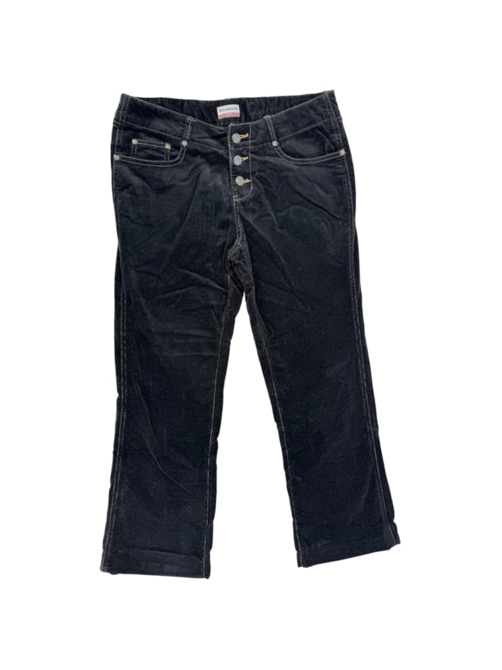 Y2K Vintage Black Corduroy Jeans Straight Leg Low Rise HEMMED No Boundaries